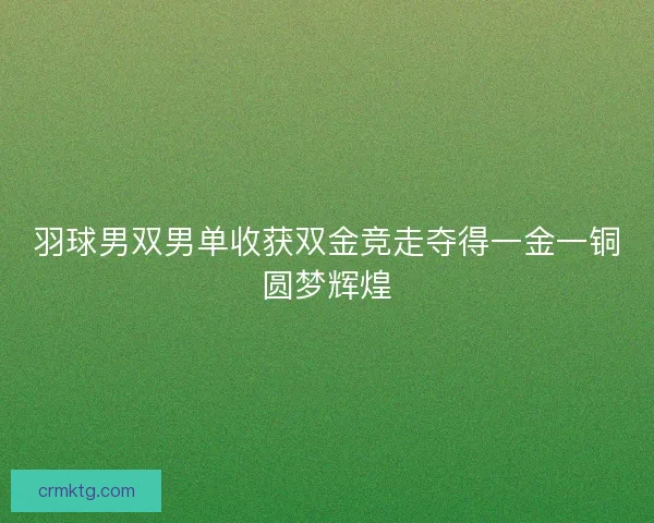 羽球男双男单收获双金竞走夺得一金一铜圆梦辉煌 羽球男双男单收获双金竞走夺得一金一铜圆梦辉煌