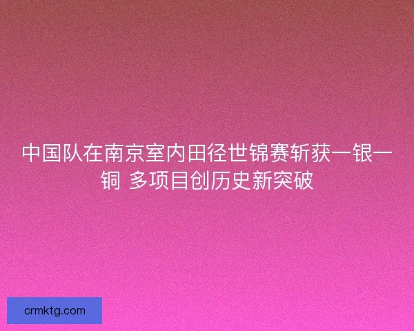 中国队在南京室内田径世锦赛斩获一银一铜 多项目创历史新突破